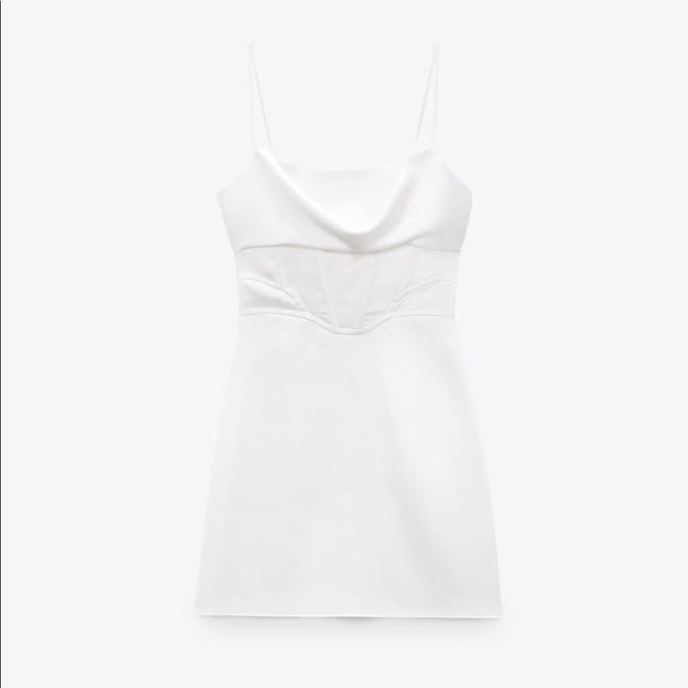 NWT ZARA Mini White Corset Dress